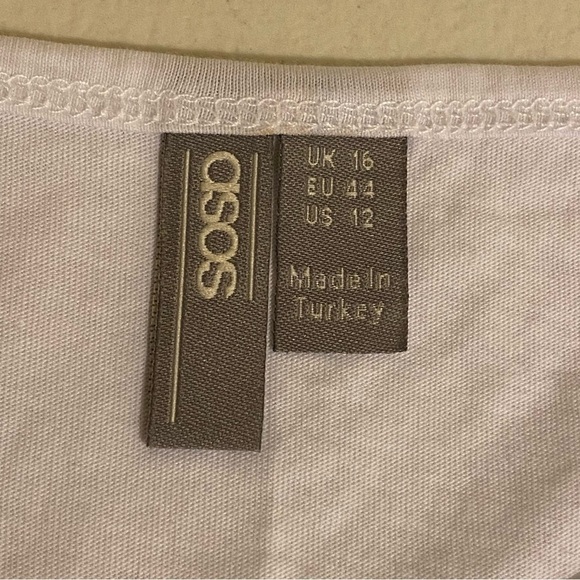 ASOS Shirt Women’s Size 12 White Short Sleeve Top Relaxed Tunic Cotton Peplum - Picture 5 of 9